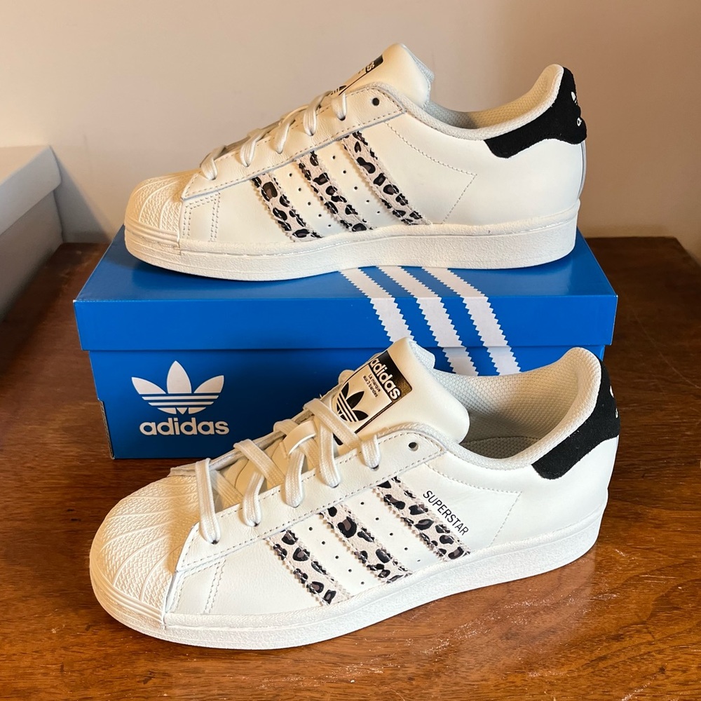 ADIDAS Women's Superstar Leopard Stripe Shoes - Picture 11 of 11